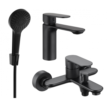 Mexen Milo R05 fürdőkád csomag, fekete - 71303R05-70