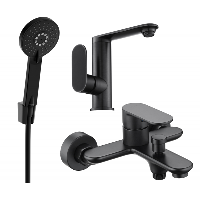 Mexen Milo Set cadă R40, negru - 713053R40-70