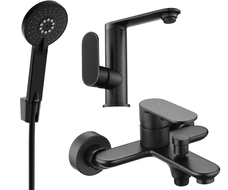 Mexen Milo R40 fürdőkád készlet, fekete - 713053R40-70