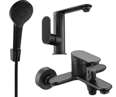 Mexen Milo R05 fürdőkád szett, fekete - 713053R05-70