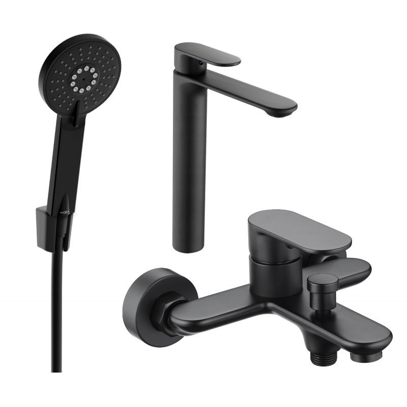 Mexen Milo Set de baie R40, negru - 71313R40-70