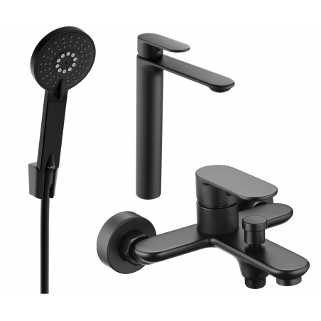 Mexen Milo Set de baie R40, negru - 71313R40-70