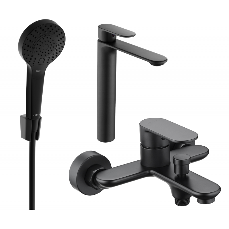 Mexen Milo R05 set pentru cadă, negru - 71313R05-70
