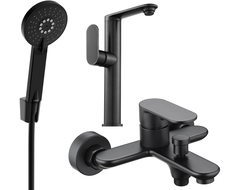 Mexen Milo R40 fürdőkád szett, fekete - 713153R40-70