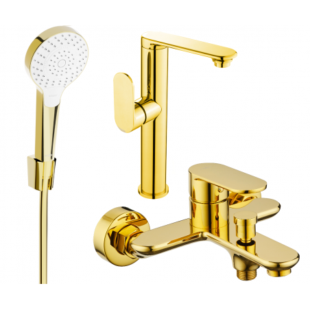 Mexen Milo R05 fürdőkád készlet, arany - 713153R05-50