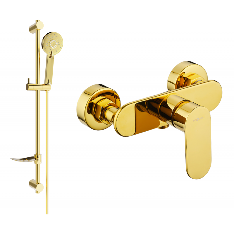 Mexen Milo DF40 baterie de duș cu set de duș, auriu - 7134R40-50