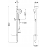 Mexen Milo DF05 baterie de dus cu set de duș, Crom - 7134R05-00