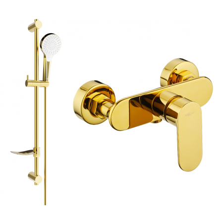Mexen Milo DF05 baterie de duș cu set de duș, auriu - 7134R05-50