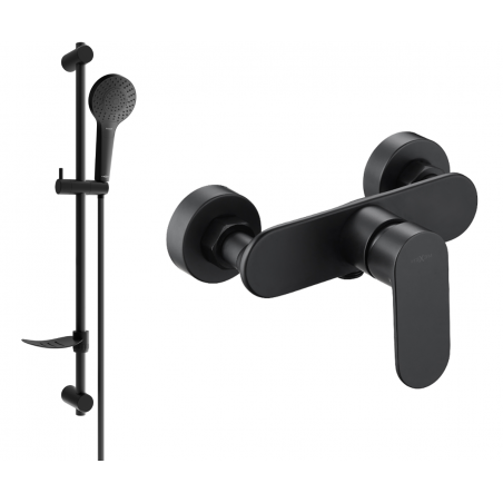 Mexen Milo DF05 zuhanycsaptelep zuhanykészlettel, fekete - 7134R05-70