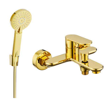 Mexen Milo R40 baterie de baie cu set de duș, aurie - 7133R40-50