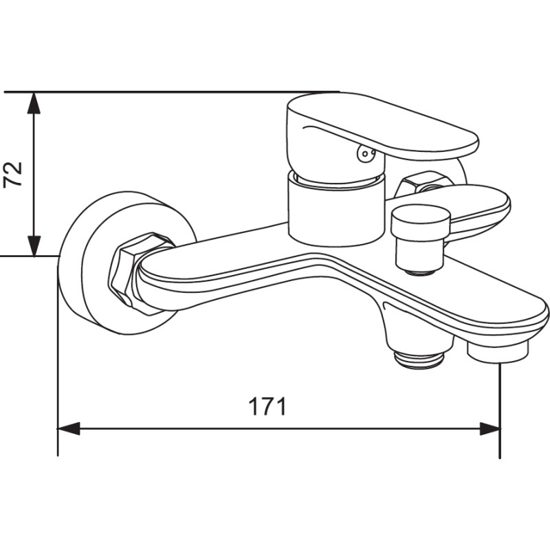 Mexen Milo R05 baterie de cadă cu set de duș, crom - 7133R05-00