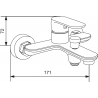 Mexen Milo R05 baterie cadă cu set pentru duș, Crom - 7133R05-00