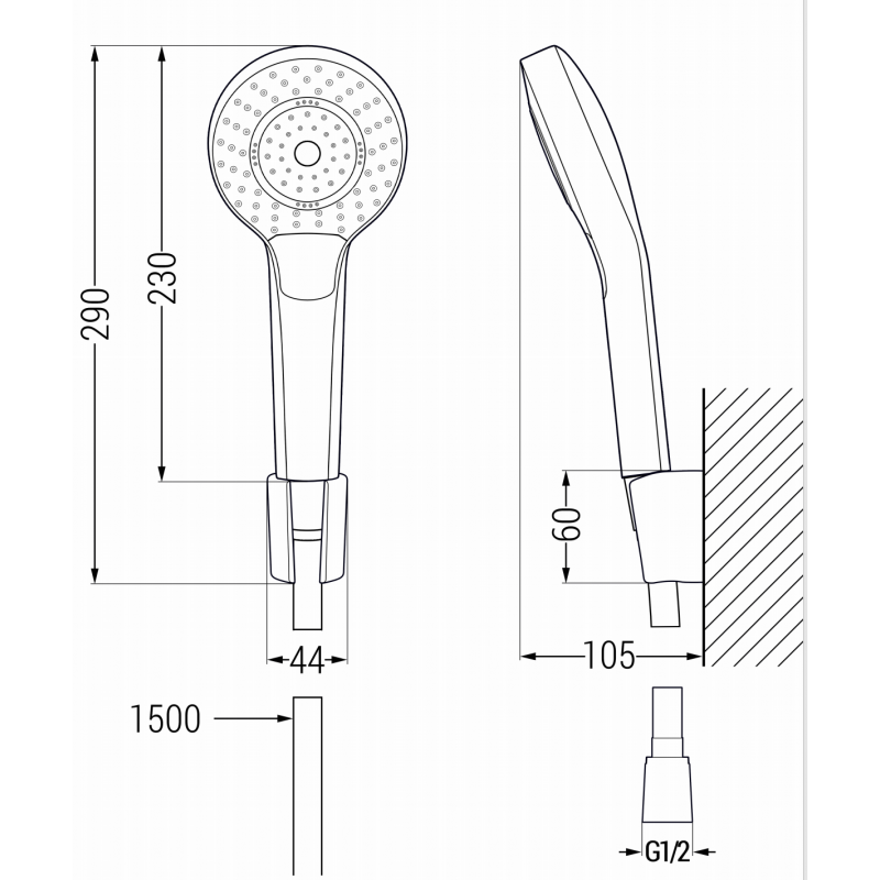 Mexen Milo R05 kádcsaptelep zuhanyszettel, arany - 7133R05-50