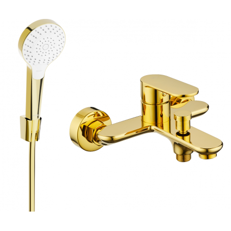 Mexen Milo R05 baterie de baie cu set de duș, auriu - 7133R05-50