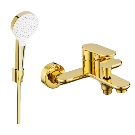 Mexen Milo R05 baterie de cadă cu set de duș, auriu - 7133R05-50
