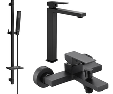 Mexen Uno DQ77 set pentru baie, negru - 71413DQ77-70