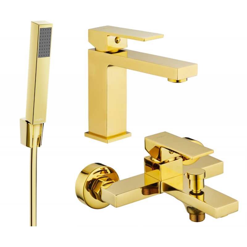 Mexen Uno R77 set pentru cadă, auriu - 71403R77-50