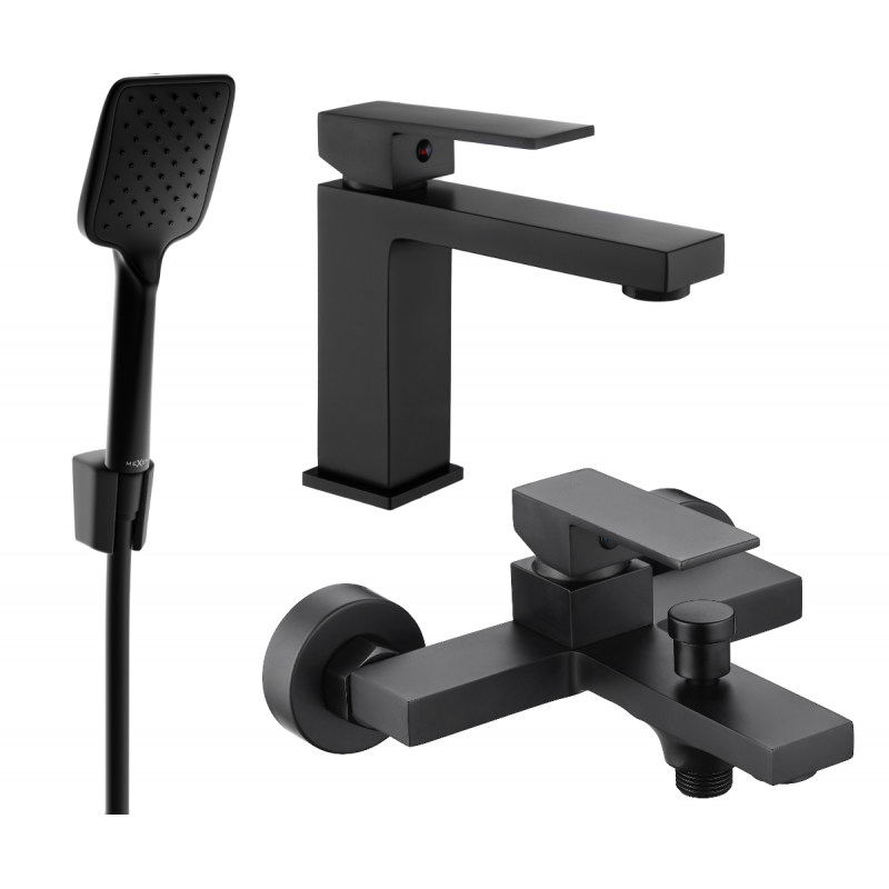 Mexen Uno R62 fürdőkád szett, fekete - 71403R62-70