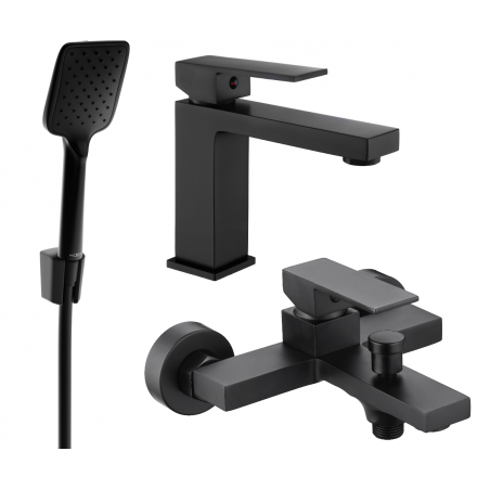 Mexen Uno R62 fürdőkád szett, fekete - 71403R62-70