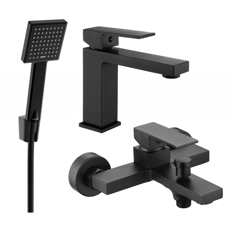 Mexen Uno Set de baie R45, negru - 71403R45-70