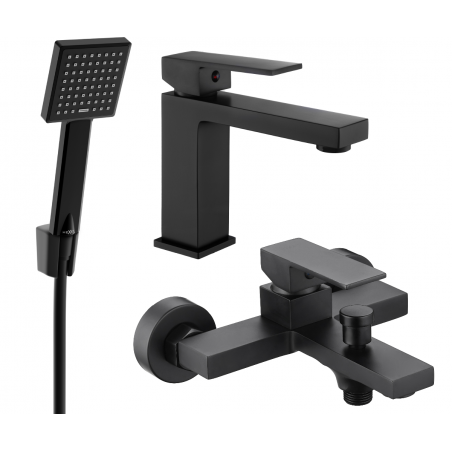 Mexen Uno Set de baie R45, negru - 71403R45-70
