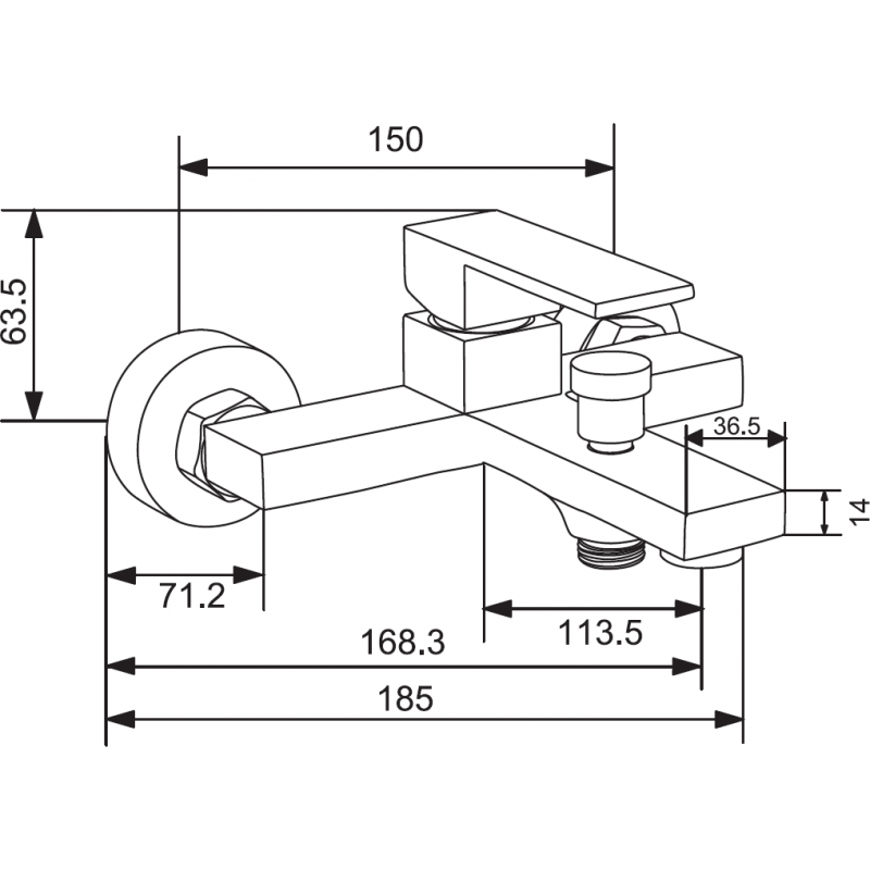 Mexen Uno Set cadă R77, crom - 71413R77-00