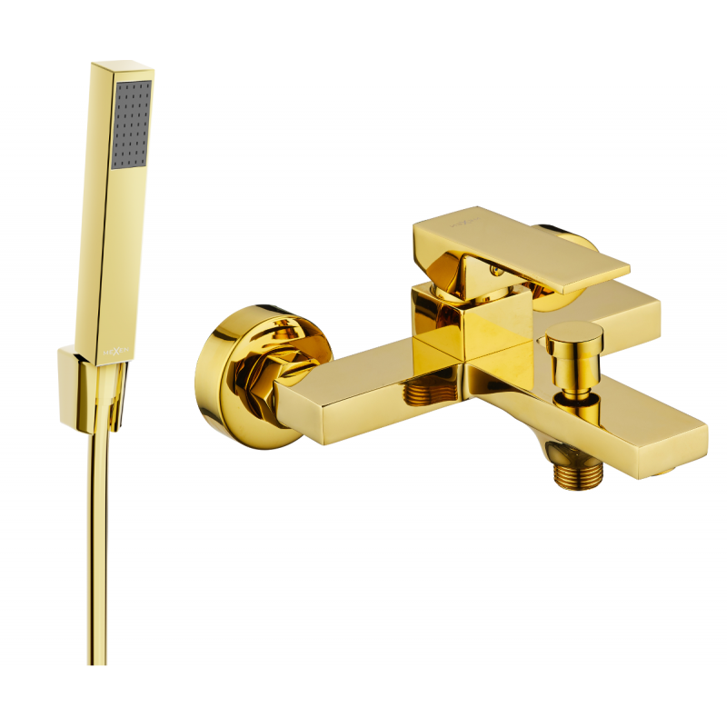 Mexen Uno R77 baterie de cadă cu set de duș, aurie - 7143R77-50