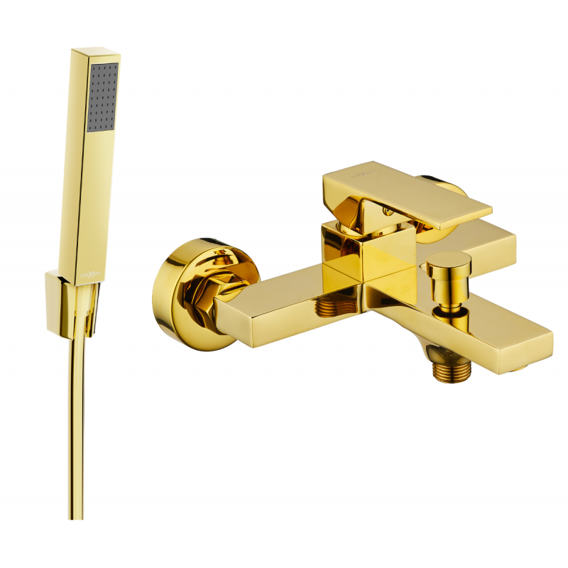 Mexen Uno R77 robinet de baie cu set de duș, auriu - 7143R77-50