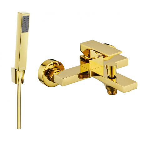 Mexen Uno R77 baterie de cadă cu set de duș, aurie - 7143R77-50