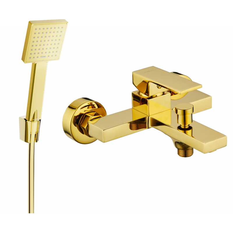 Mexen Uno R45 baterie de cadă cu set de duș, auriu - 7143R45-50