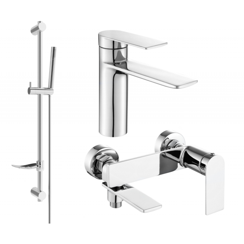 Mexen Zero DF70 set de baie, crom - 71103DF70-00