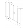 Mexen Velar Duo paravan de cadă de baie cu două aripi glisant 150 x 150 cm, transparent, nichel periat - 896-150-000-02-97