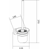 Mexen Remo perie de toaletă, Neagră - 7050750-70