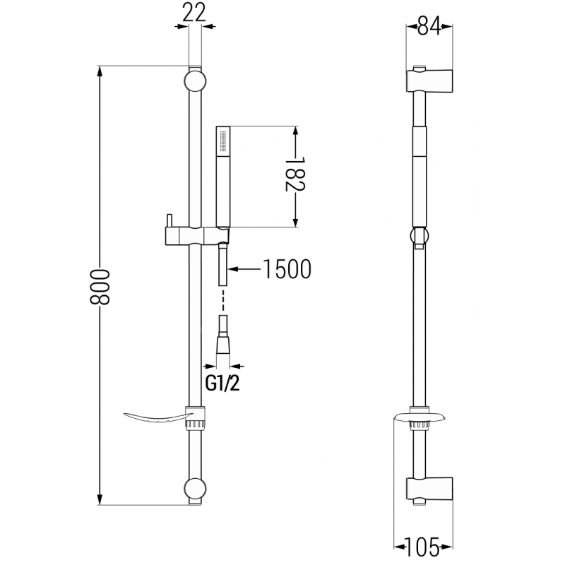 Mexen Zero DF70 zuhany szett, króm - 71104DF70-00
