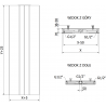 Radiator plat de tip Mexen Line VS20SL 1400 x 600 mm, conectare la baza centrală, 1068 W, alb - W6VS20SL-140-060-00