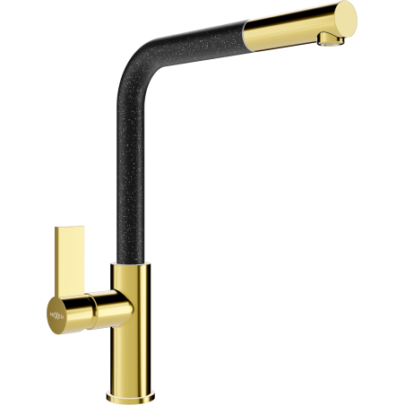 Mexen Flora baterie de bucătărie, aurie/neagră cu pete - 670401-75