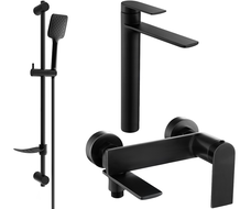 Mexen Zero DF62 fürdőkád szett, fekete - 7113DF62-70