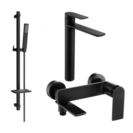 Mexen Zero DQ02 set de baie, negru - 7113DQ02-70