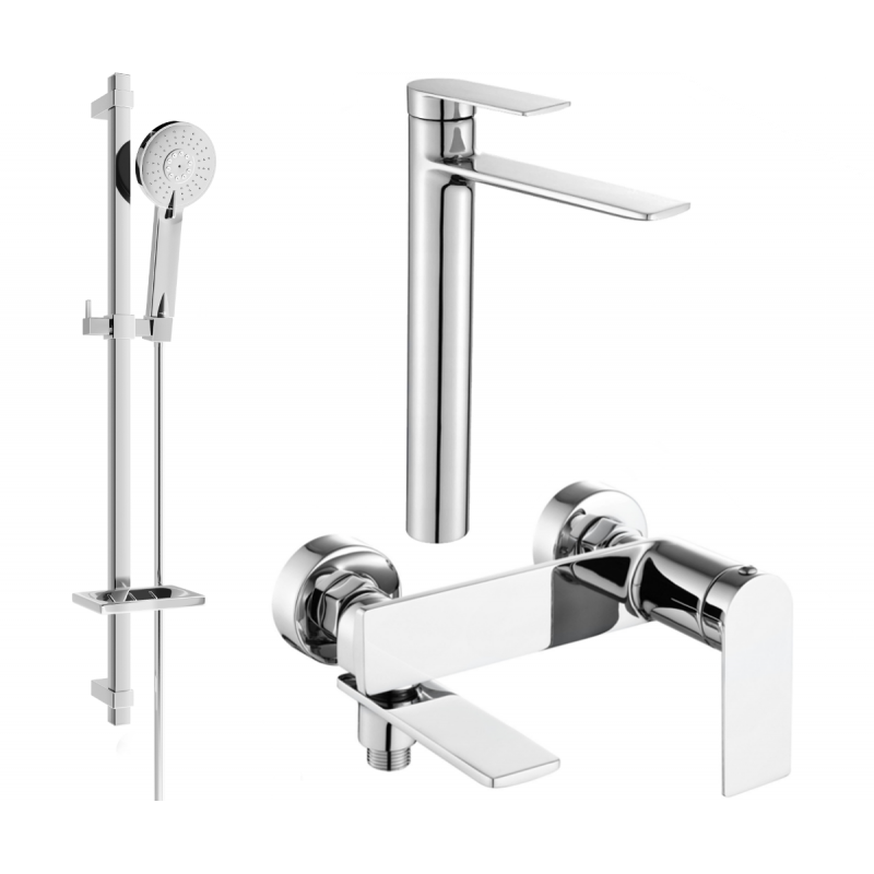 Mexen Zero DQ40 set de baie, crom - 7113DQ40-00