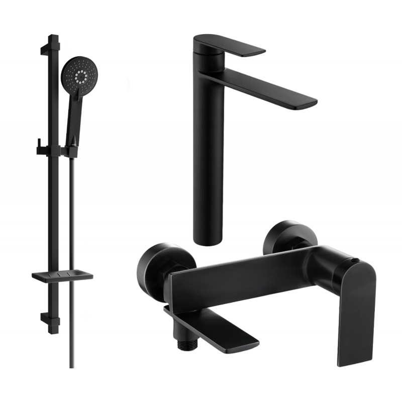 Mexen Zero DQ40 set de baie, negru - 7113DQ40-70