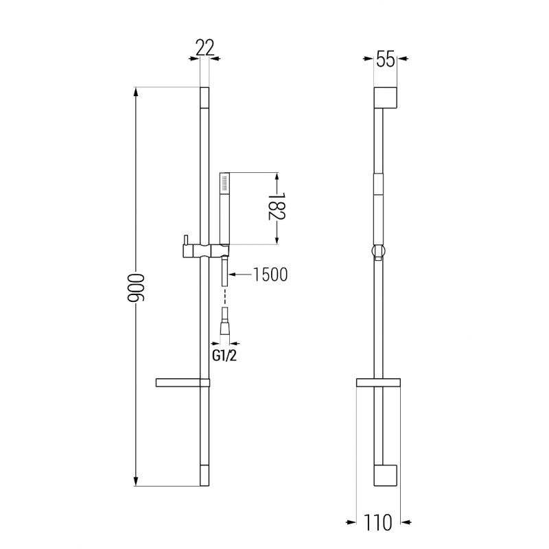 Mexen Zero Set baie DS70, crom - 7113DS70-00