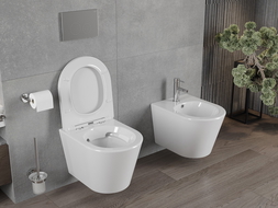 Mexen Rico perem nélküli wc csésze leeresztő automatikás ülőkével, Duroplaszt, Fehér - 30720400
