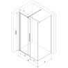 Mexen Velar tolóajtós zuhanykabin 130 x 80 cm, zúzmarás, gun gray csiszolt - 871-130-080-31-66