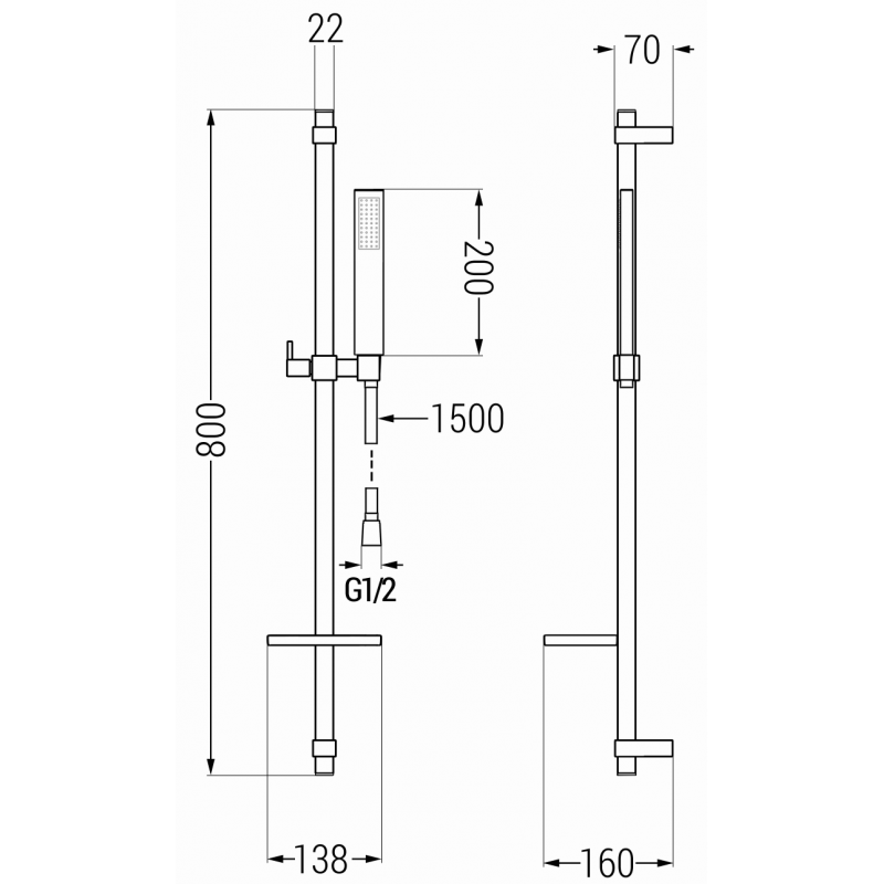 Mexen Zero DQ02 zuhanykészlet, arany - 71114DQ02-50