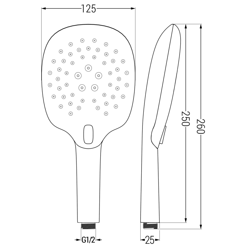 Mexen R-22 mâner de duș cu 3 funcții, crom - 79522-00
