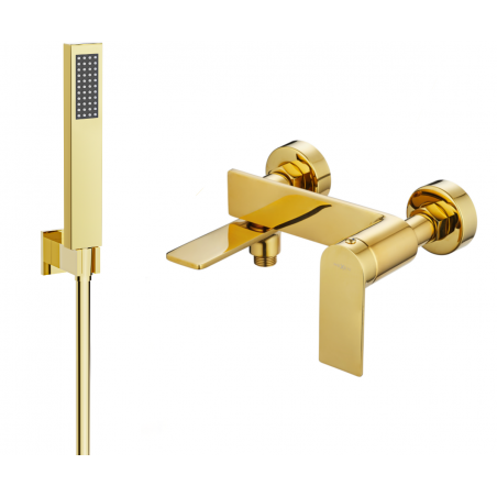 Mexen Zero R02 baterie de cadă cu set de duș, aurie - 7113R02-50