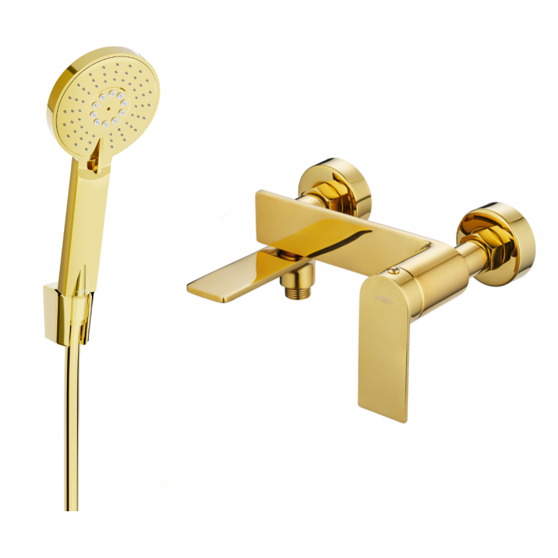 Mexen Zero Baterie cadă R40 cu set de duș, aurie - 7113R40-50
