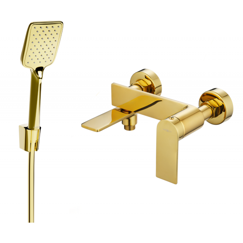 Mexen Zero Baterie de cadă R62 cu set de duș, aurie - 7113R62-50