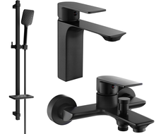 Mexen Alexa Set pentru cadă DQ62, negru - 71203DQ62-70