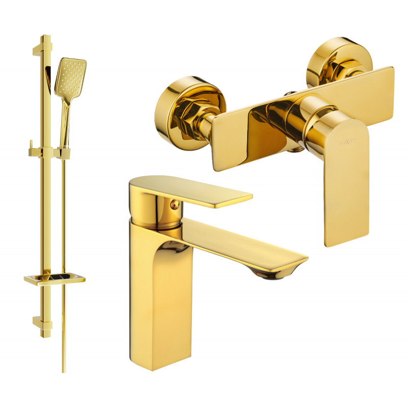 Mexen Alexa DQ62 set de duș, auriu - 71204DQ62-50